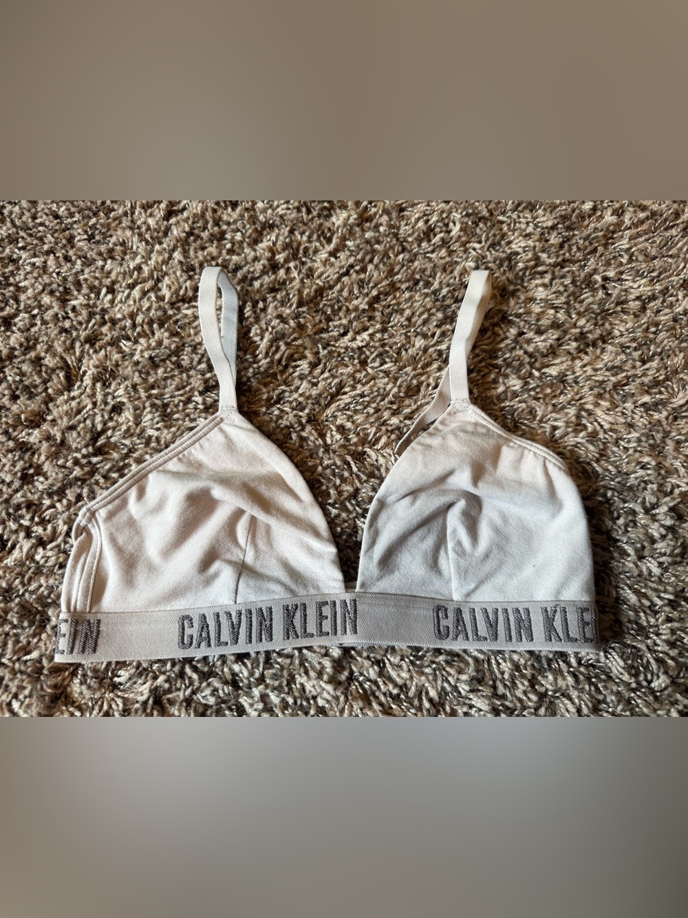 Calvin Klein  Taupe Unlined Triangle Bralette